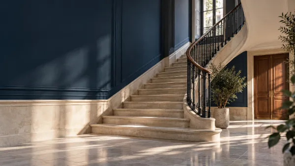 La escalera de un edificio clásico de Madrid