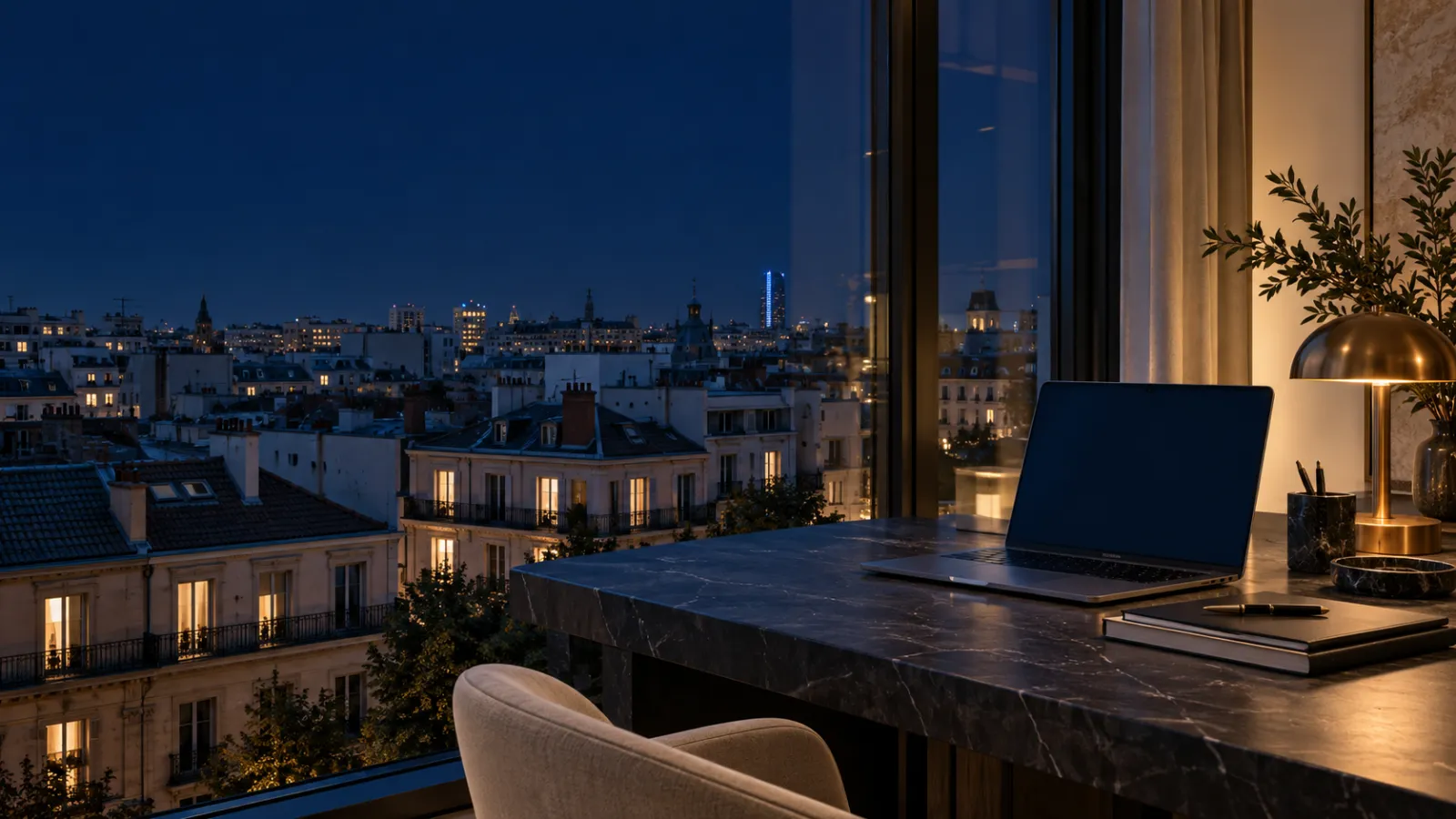Vista panorámica de Madrid de noche